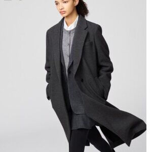 Uniqlo Long Relaxed Fit Coat Gray Women Size L